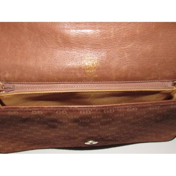 Gucci Brown Micro Guccissima Print Suede & Leather Clutch - Picture 7 of 12